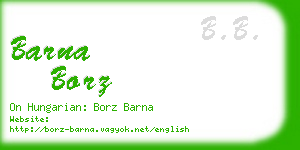 barna borz business card